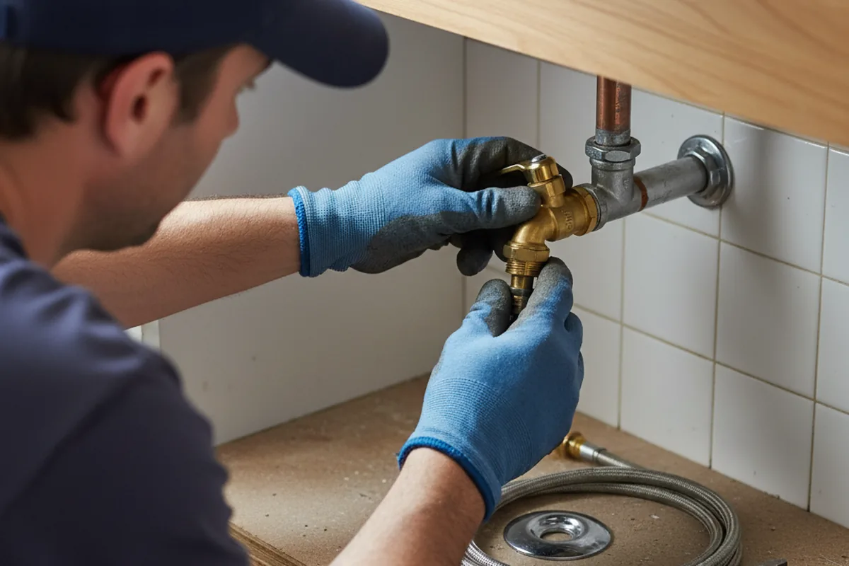 Shutoff valve and fitting work during Faucet and Fixture Repair in Goodspring